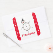 Persoonlijk kerstcadeautje Snowman Square Sticker (Envelop)