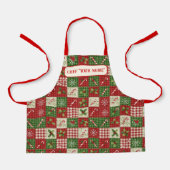 Persoonlijk kerstdekenpatchwork voor kinderen van schort (Voorkant)