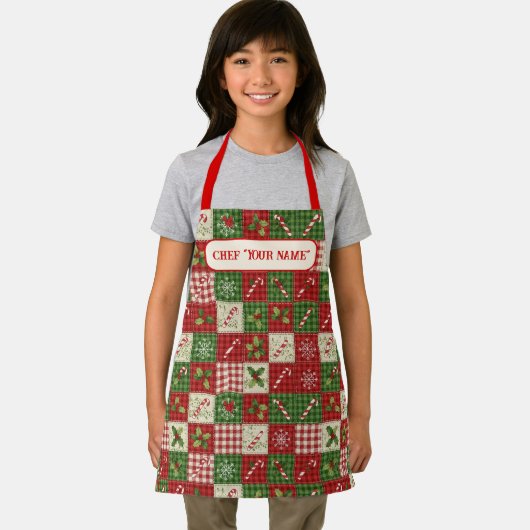 Persoonlijk kerstdekenpatchwork voor kinderen van schort (Insitu)
