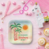 Persoonlijk kerstfeest in juli-Borden Papieren Bordje (Feest)