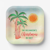 Persoonlijk kerstfeest in juli-Borden Papieren Bordje (Voorkant)