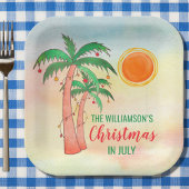 Persoonlijk kerstfeest in juli-Borden Papieren Bordje