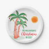 Persoonlijk kerstfeest in juli papieren bordje (Voorkant)