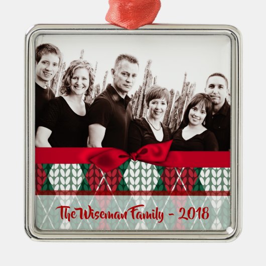 Persoonlijk kerstfeest Oegly Sweater PHOTO Ornamen Metalen Ornament (Voorkant)