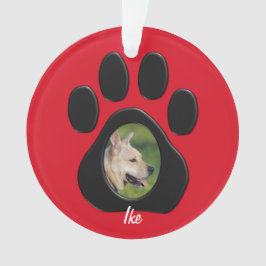 (Persoonlijk) kerstfoto Naam rood/zwart Ornament