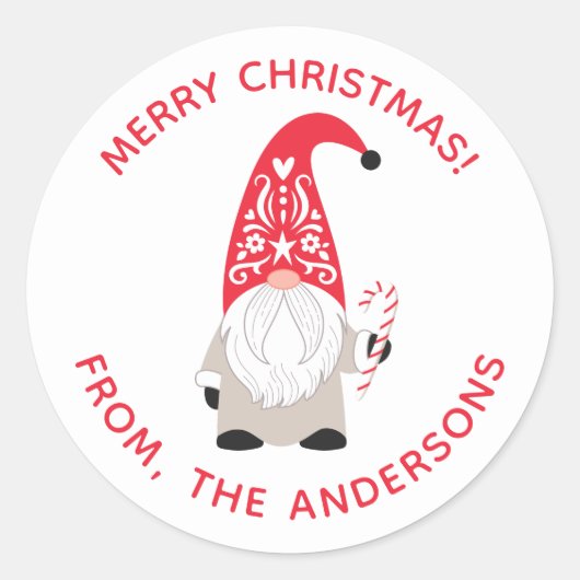 Persoonlijk kerstgenoom ronde sticker (Voorkant)
