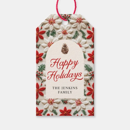 Persoonlijk Kerstgeschenk met Feestelijke Wensen Cadeaulabel (Voorkant)