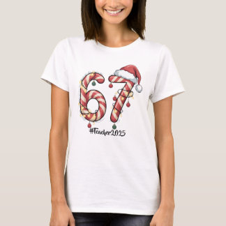 Persoonlijk Kerstmis Geschenk voor Leraar Zes Zeve T-shirt