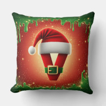 Persoonlijk Kerstmis Monogram V met Kerstmannenhoe
