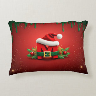 Persoonlijk Kerstmonogram M met Sinterklaas Muts Accent Kussen