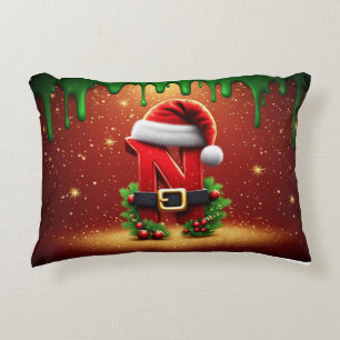 Persoonlijk Kerstmonogram N met Sinterklaas Muts Accent Kussen