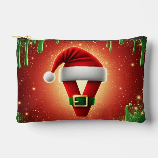 Persoonlijk Kerstmonogram V met kerstmuts Etui (Voorkant)