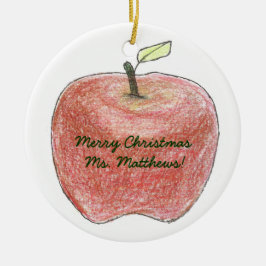 Persoonlijk kerstornament voor de leraar keramisch ornament