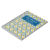 persoonlijk keurmerk Blauwe Etnische Patroon Notitieboek (Linkerzijde)