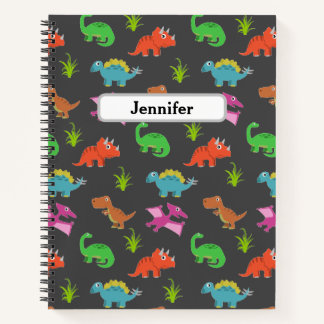 Persoonlijk kinder dinosaurus patroon notitieboek