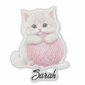 Persoonlijk | Kittenschaar Speeltijd Sticker (Voorkant)