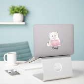 Persoonlijk | Kittenschaar Speeltijd Sticker (Laptop op bureau)