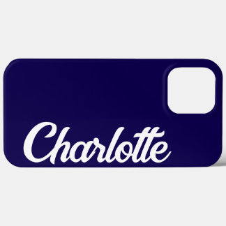 Persoonlijk Klassiek Elegant Monogram Donkerblauw iPhone 13 Pro Max Hoesje