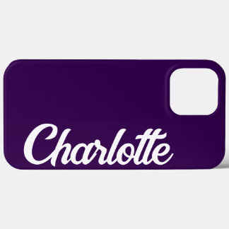 Persoonlijk Klassiek Elegant Monogram Donkerpaars iPhone 13 Pro Max Hoesje