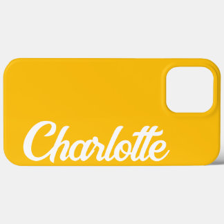 Persoonlijk Klassiek Elegant Monogram Geel iPhone 13 Pro Max Hoesje