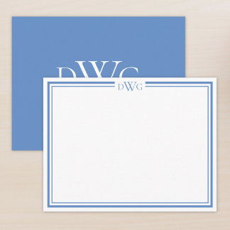 Persoonlijk Klassiek Monogram Initiaal Naam Notitiekaartje