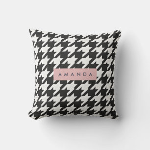 Persoonlijk Klassiek Zwart en Wit Houndstooth Kussen