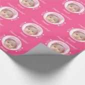 Persoonlijk kleine hartenfotoroze cadeaupapier (Hoek)