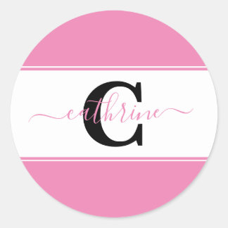 Persoonlijk kleurblok  ronde sticker