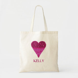 Persoonlijk kleurrijk Paars hart Tote Bag