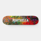 Persoonlijk kleurrijk rood Abstract Skateboard (Horizontaal)