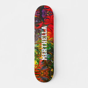 Persoonlijk kleurrijk rood Abstract Skateboard