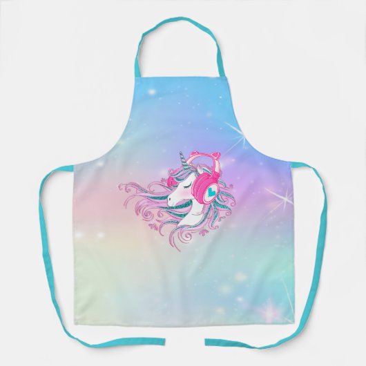 Persoonlijk kleurrijk Unicorn Cute-Schort Schort (Voorkant)