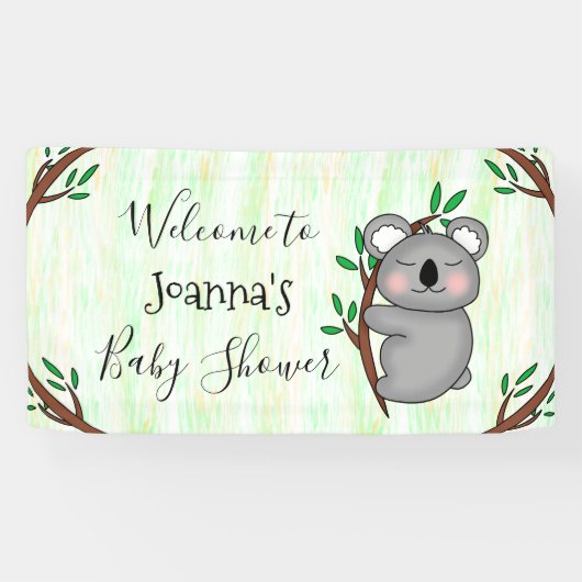 Persoonlijk Koala Beer Baby shower Spandoek (Horizontaal)