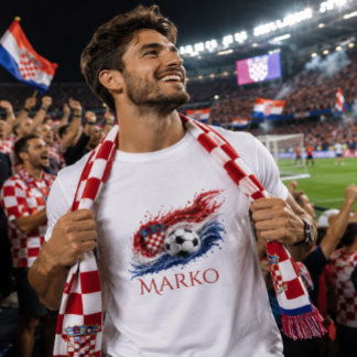 Persoonlijk Kroatisch voetbalfanshirt met naam T-shirt