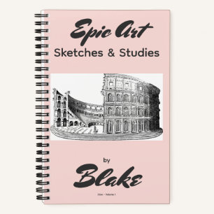 Persoonlijk Kunstschetsboek 2 Schetsen Roze Zwart Notitieboek