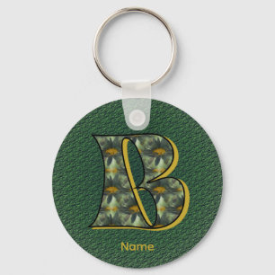 Persoonlijk kunstwerk met monogram beginletter B e Sleutelhanger