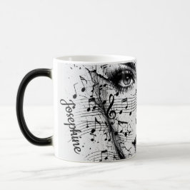Persoonlijk Kunstwerk van Muziekblad op gezicht Zw Magische Mok