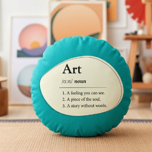 Persoonlijk Kunstwoordenboek Stijl Teal Kussen