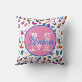 Persoonlijk kussen met vlinder en monogram (Achterkant)