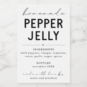 Persoonlijk label Homemade Pepper Jelly Wijn Etiket