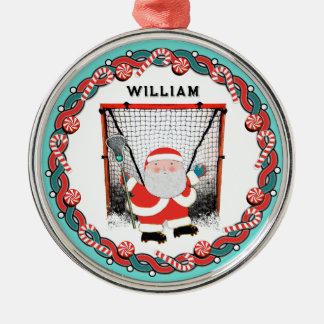 Persoonlijk Lacrosse Kerstcadeau Metalen Ornament