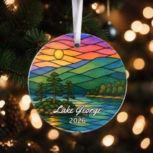 Persoonlijk Lake George-acrylornament, op maat gem Ornament