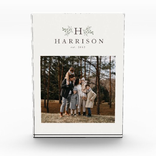 Persoonlijk landelijk monogram fotoblokken (Voorkant)