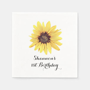 Persoonlijk Landelijke Zonnebloem Verjaardagsfeest Servet
