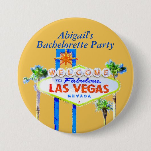 Persoonlijk Las Vegas Bachelorette Ronde Button 7,6 Cm (Voorkant)