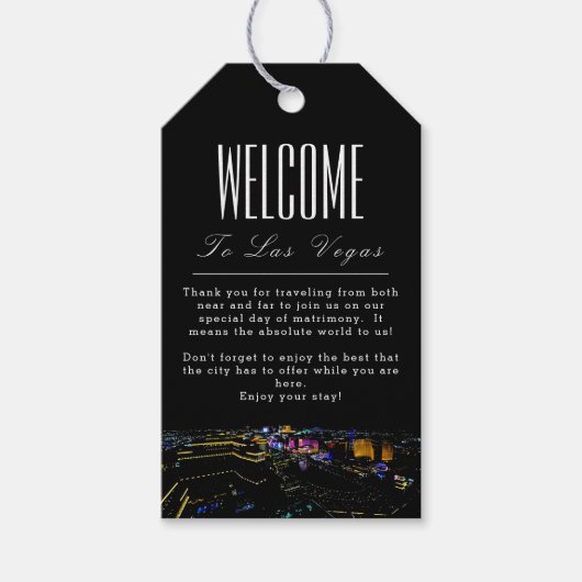 Persoonlijk Las Vegas Skyline Welcome Gift Label Cadeaulabel (Voorkant)