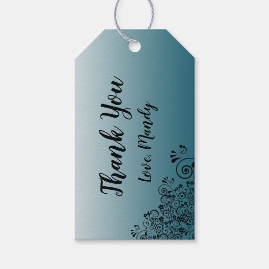 Persoonlijk leisteen blauw Dank u Labels Cadeaulabel (Voorkant)