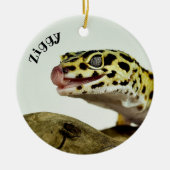 Persoonlijk Leopard Gecko Lizard Keramisch Ornament (Voorkant)