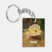Persoonlijk Leopard Gecko Lizard Sleutelhanger (Voorkant Links)
