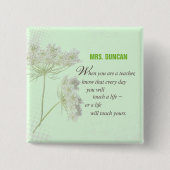 Persoonlijk, Leraar-appreciatiedag Dank u Vierkante Button 5,1 Cm (Voorkant)